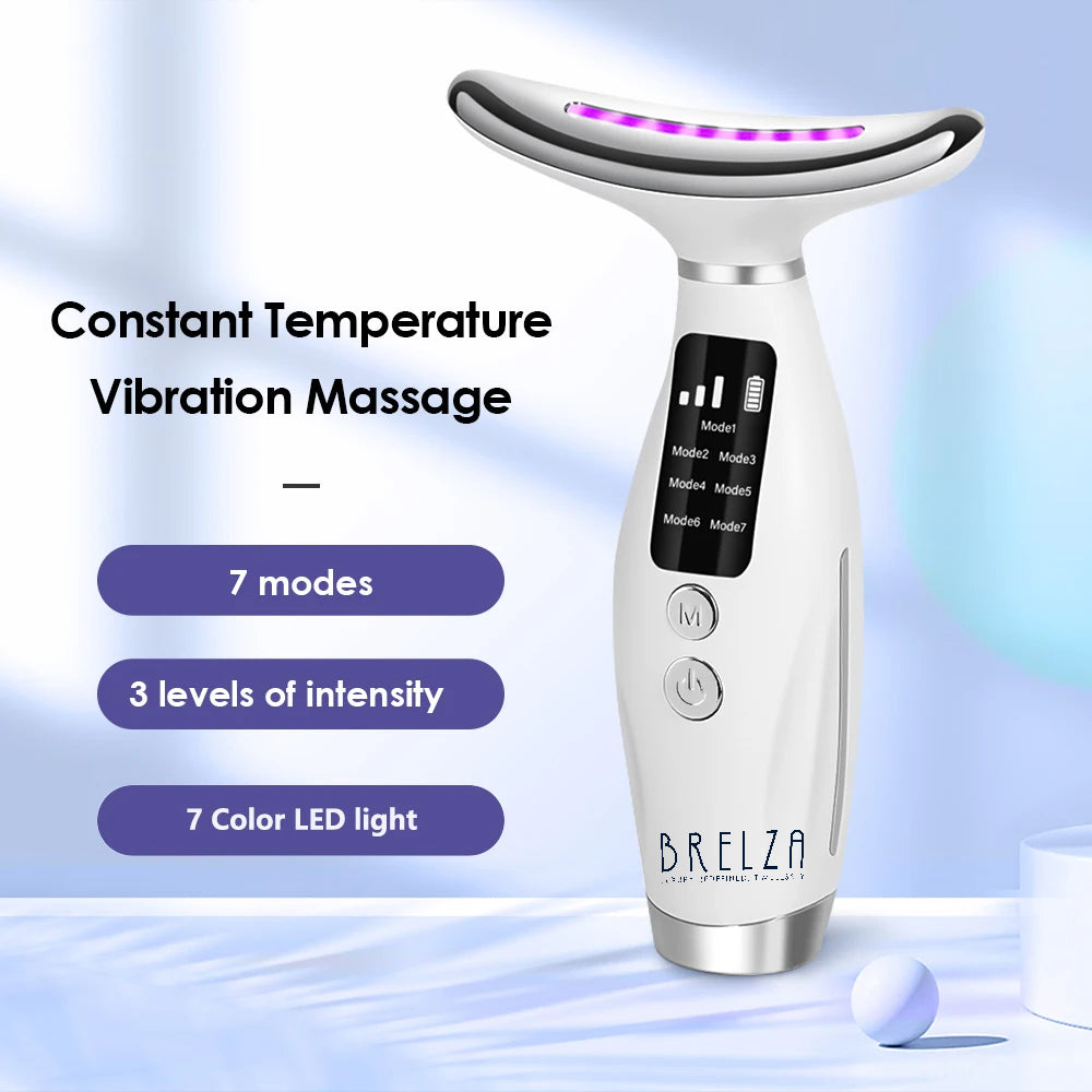 LED Neck & Face Massager 💎 7-Color Photon Therapy